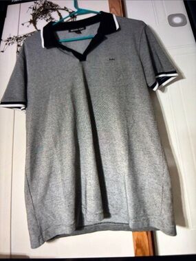 Michael Kors Men's Gray Polo with Black & White Trim